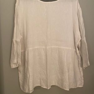 J.Jill white linen babydoll style shirt